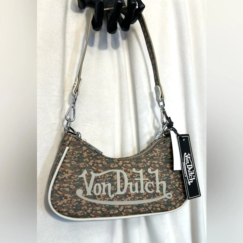 💚🤎VON DUTCH GREEN CAMO SHOULDER BAG💚🤎NWT